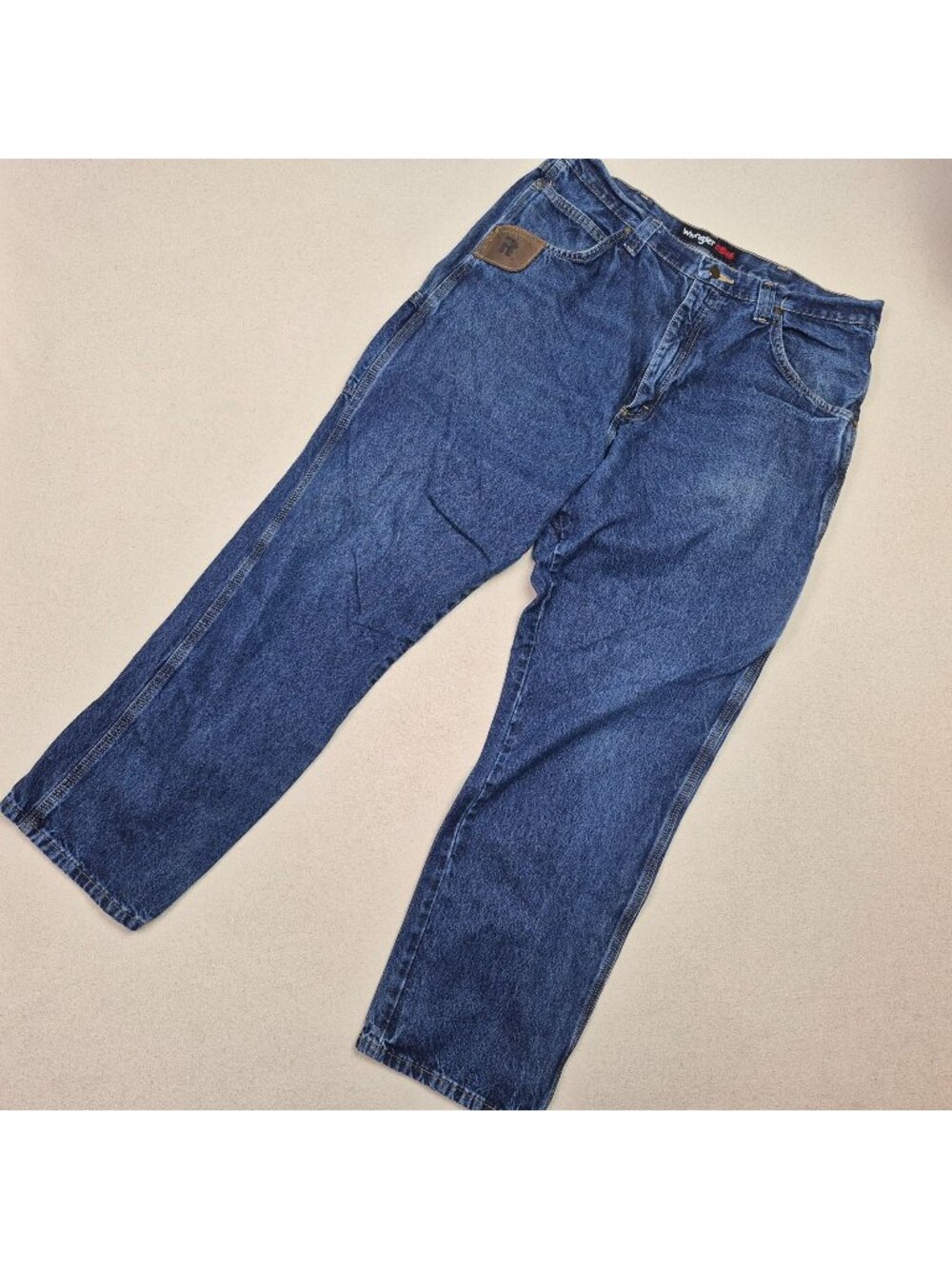Wrangler Riggs Workwear Men's Wide Leg Cargo Relaxed Blue Jeans Sz 38\32